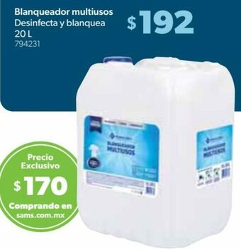 Blanqueador Multiusos Desinfecta y Blanquea 20L