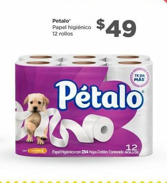 Bodega Aurrerá Papel higiénico pétalo 12 rollos oferta
