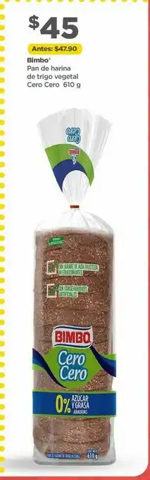 Bodega Aurrerá Pan de harina de trigo vegetal cero cero 610g bimbo oferta