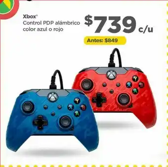 Bodega Aurrerá Control pdp alámbrico rojo o azul xbox oferta