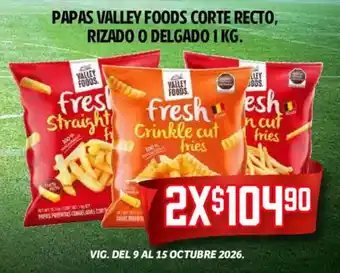Papas Valley Foods Corte Recto, Rizado O Delgado