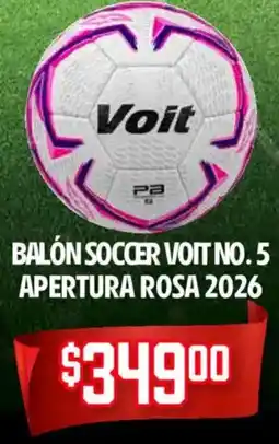Soriana Mercado Voit balón soccer no. 5 apertura rosa 2026 oferta