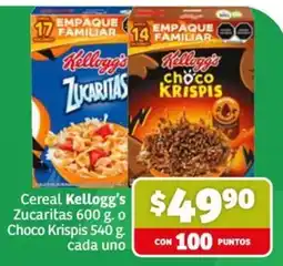 Soriana Express Kellogg's Zucaritas o Choco Krispis oferta