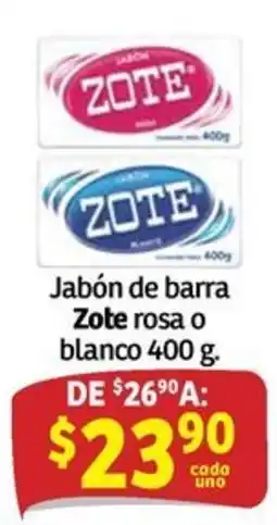 Soriana Mercado Zote jabón de barra rosa o blanco oferta