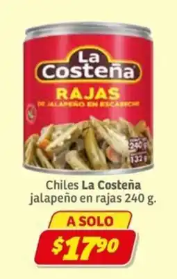 Soriana Express La Costeña chiles jalapeño en rajas oferta