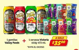 Soriana Express gomitas valley foods + cerveza victoria vicky oferta