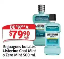 Soriana Mercado Listerine Cool Mint o Zero Mint oferta