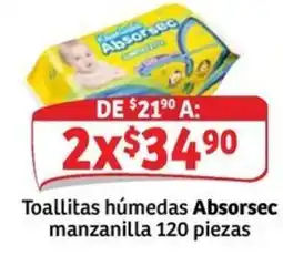 Soriana Mercado Absorsec toallitas húmedas manzanilla oferta