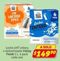 Soriana Express Valley Foods Leche UHT entera o deslactosada oferta