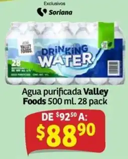 Soriana Mercado Valley Foods Agua purificada oferta