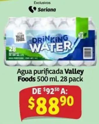 Soriana Mercado Valley Foods Agua purificada oferta