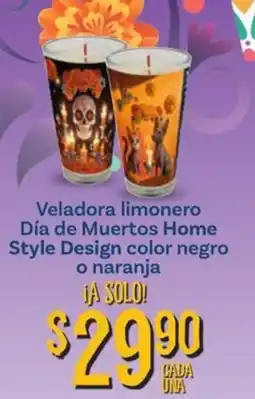 Soriana Mercado Veladora limonero Día de Muertos Home Style Design color negro o naranja oferta