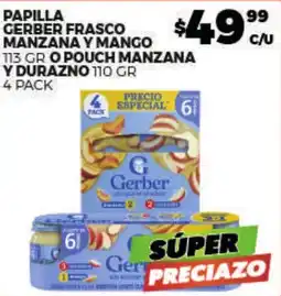 Merco Gerber Papilla Frasco Manzana y Mango y Durazno oferta