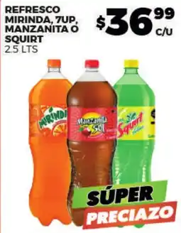 Merco Refresco Mirinda, 7up, Manzanita o Squirt oferta