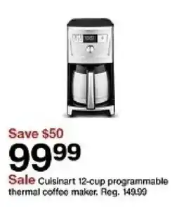 Target Cuisinart 12-cup programmable thermal coffee maker oferta