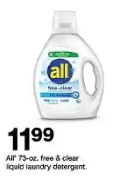 Target All free & clear liquid laundry detergent oferta