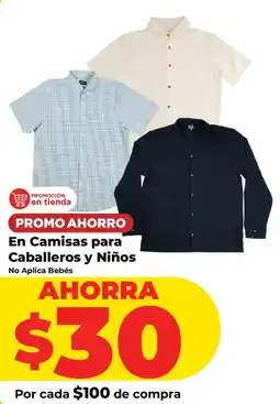HEB Camisas para Caballeros y Niños oferta