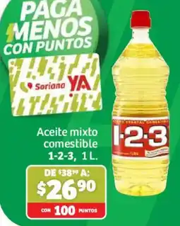 Soriana Híper 1-2-3 Aceite mixto comestible oferta