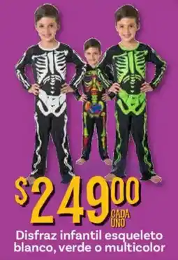 Soriana Híper Disfraz infantil esqueleto blanco, verde o multicolor oferta