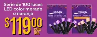 Serie de 100 luces led color morado o naranja