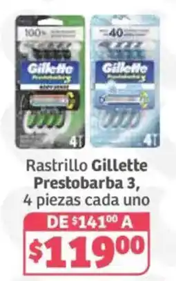 Soriana Híper Gillette Prestobarba 3 oferta