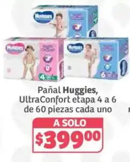 Soriana Híper Pañal Huggies, UltraConfort etapa 4 a 6 oferta
