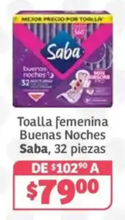 Soriana Híper Saba Toalla femenina Buenas Noches oferta