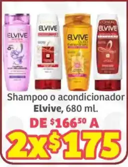 Soriana Híper Elvive shampoo o acondicionador oferta