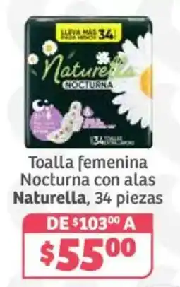 Soriana Híper Naturella Toalla femenina Nocturna con alas oferta