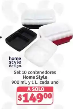 Soriana Híper Home Style Set 10 contenedores oferta