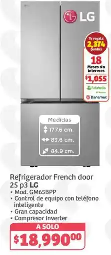 Soriana Híper LG Refrigerador French door 25 p3 oferta