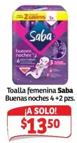 Soriana Híper Saba toalla femenina buenas noches oferta