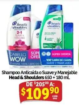 Soriana Híper Head & Shoulders Shampoo Anticaída o Suave y Manejable oferta