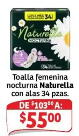 Soriana Híper Naturella Toalla femenina nocturna con alas oferta