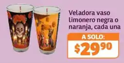 Soriana Híper Veladora vaso limonero negra o naranja oferta