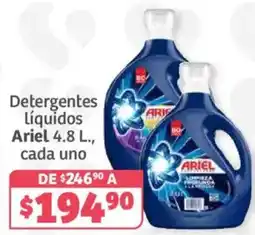 Soriana Híper Ariel detergentes líquidos 4.8 l oferta