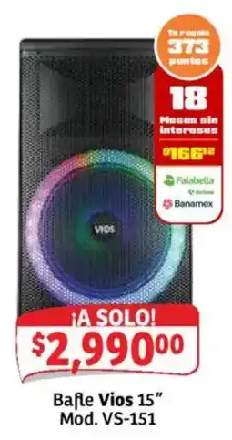 Soriana Híper Vios Bañle 15" oferta