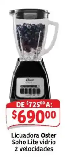 Soriana Híper Oster Licuadora Soho Lite vidrio oferta