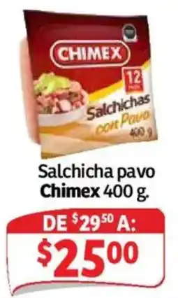 Soriana Híper Chimex Salchichas con Pavo oferta
