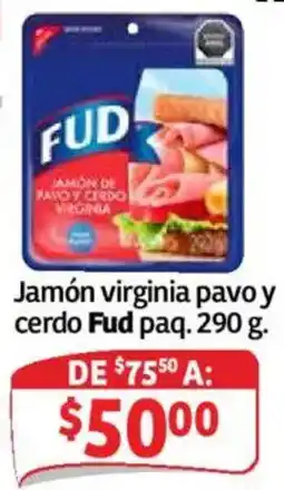 Soriana Híper Fud jamón virginia pavo y cerdo oferta