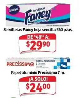 Soriana Híper Fancy servilletas hoja sencilla oferta