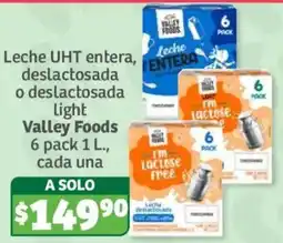 Soriana Híper Valley Foods Leche UHT entera, deslactosada o deslactosada light oferta