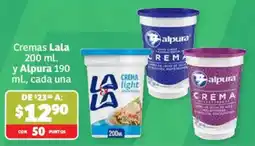Soriana Híper Lala Crema Light y Alpura Crema oferta