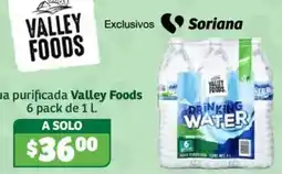 Soriana Híper Valley Foods agua purificada oferta