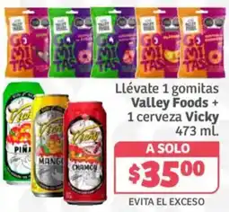 Soriana Híper Gomitas Valley Foods + Cerveza Vicky oferta