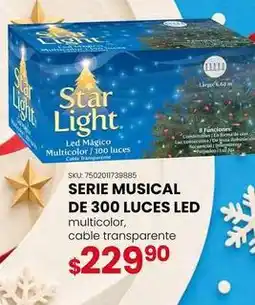 Woolworth Star light - serie musical de 300 luces led oferta
