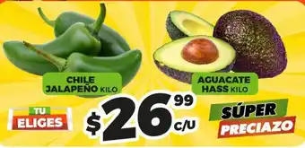 Hass - chile jalapeño kilo or aguacate kilo
