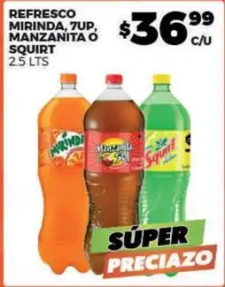 Merco Mirinda - refresco mirinda, 7up, manzanita o squirt oferta