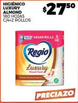 Merco Regio - higiénico almond 180 hojas c/4+2 rollos oferta