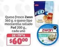 Soriana Híper Zwan - queso fresco o queso tipo mozzarella rallado oferta
